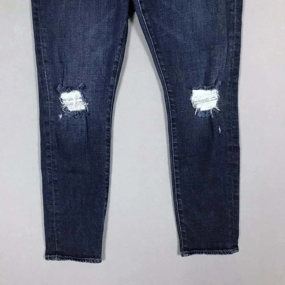 FRAME Le Garcon Size 31 Ankle Slim Boyfriend Jeans Mid Rise Distressed Crop
